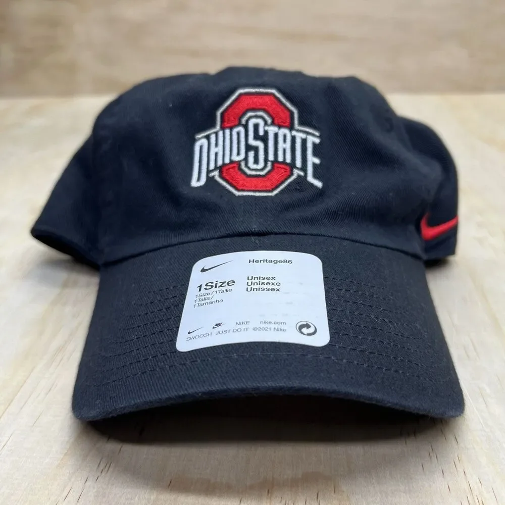 NEW Ohio State Buckeyes Nike Adjustable Unstructured Mens Campus Cap Black